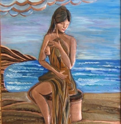 Basile-Luigi-Donna-sul-Mare-mis-50x60-olio-su-rame-sbalzato-2004 (1)