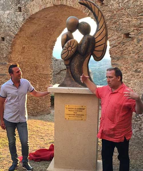 Inaugurazione monumento "L'angelo e il guerriero" di Luigi Basile a Santa Severina a Crotone