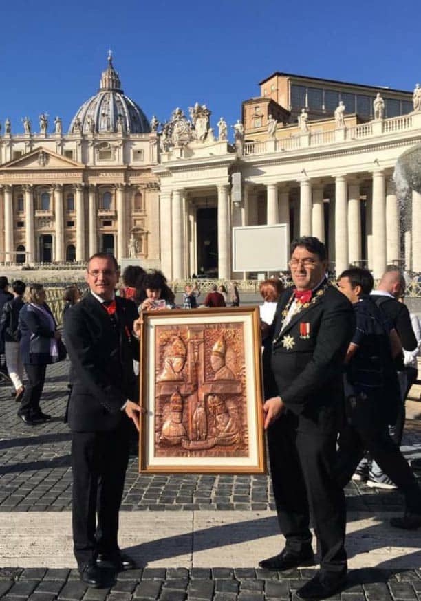 Quadro di Luigi Basile consegnato al nostro papa il 10 novembre 2018